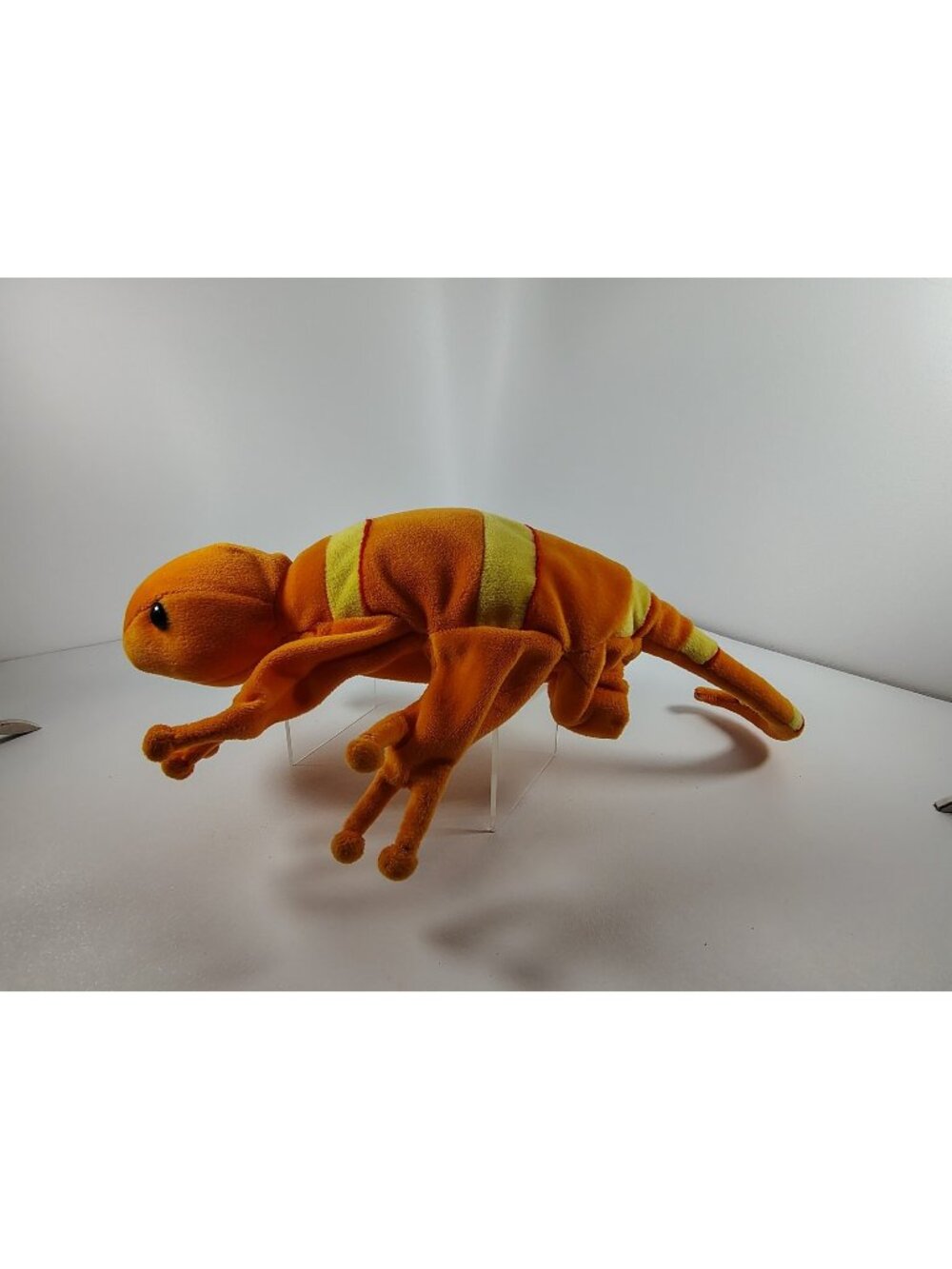 Caltoy Lizard Gecko Hand Puppet Yellow Orange Plush Toy Pretend Play Preschool